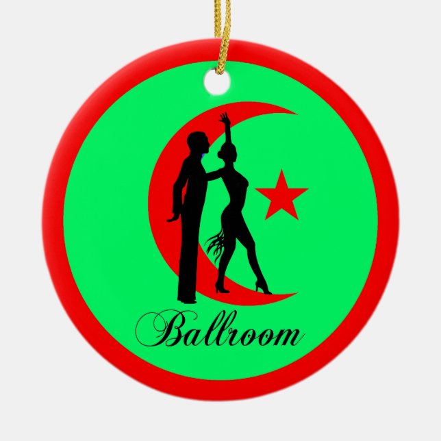 Ballroom dancing ceramic tree decoration (Front)