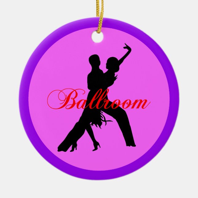 Ballroom dancing ceramic tree decoration (Front)