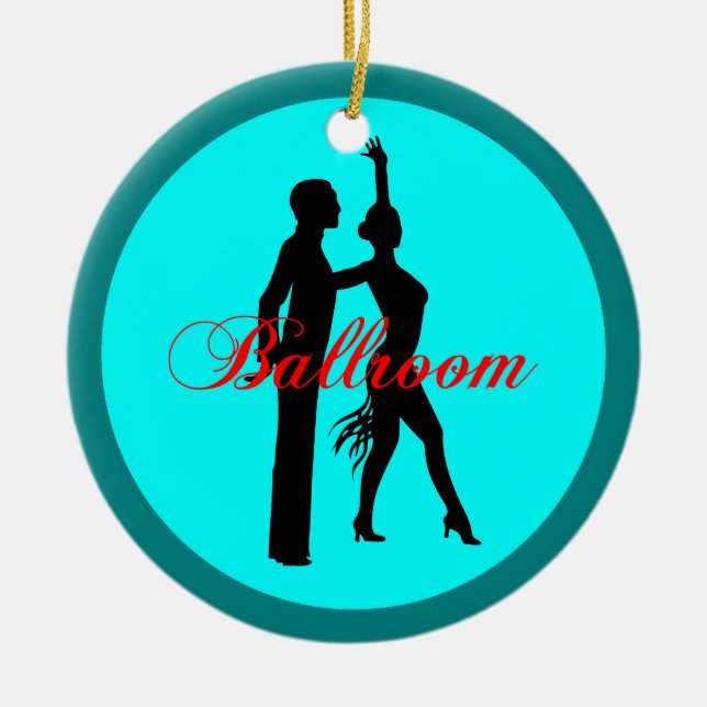 Ballroom dancing ceramic tree decoration (Front)