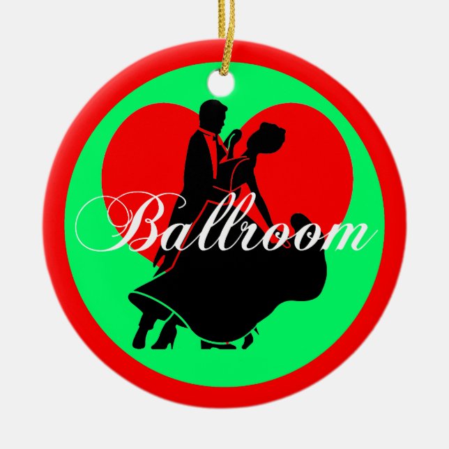 Ballroom dancing ceramic tree decoration (Front)