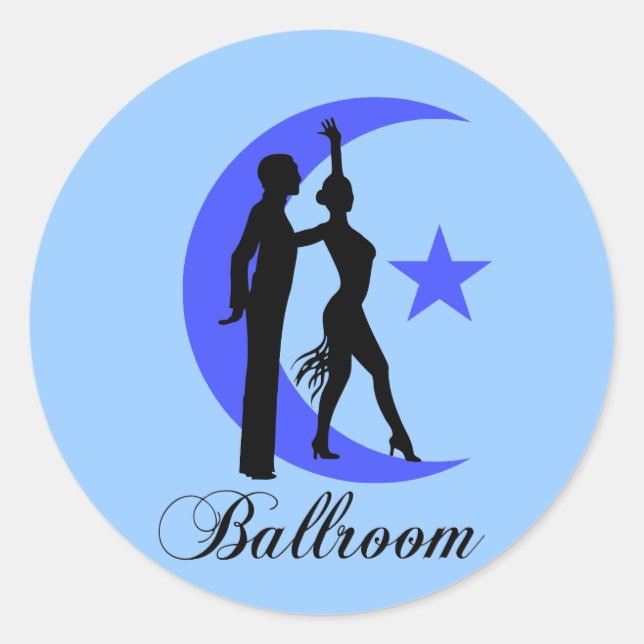 Ballroom dancing classic round sticker (Front)