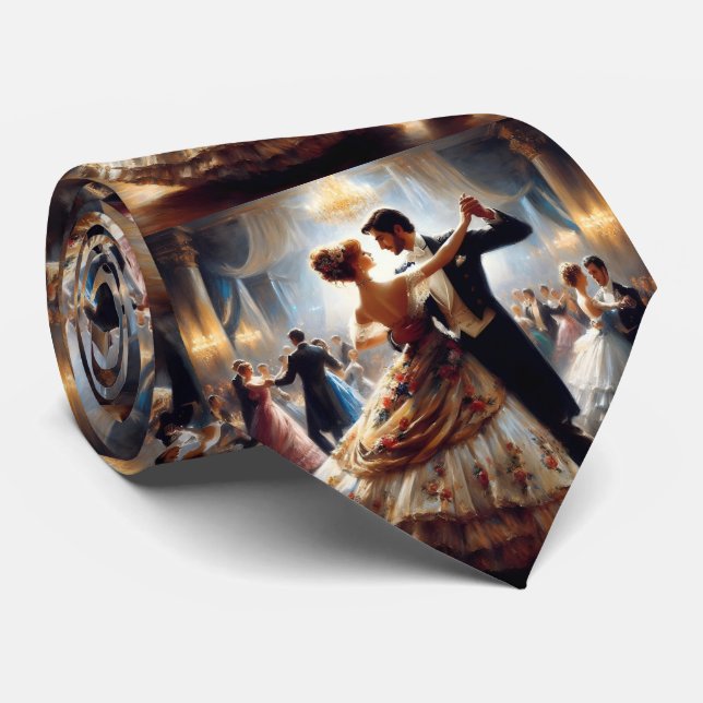 Ballroom Dancing Couples Dance Music Band  Tie (Rolled)