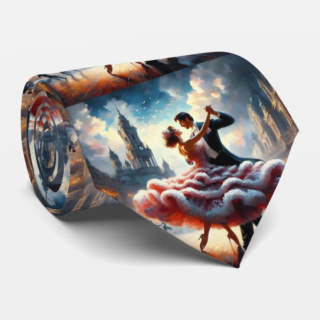 Ballroom Dancing Couples Dance Music Band  Tie (Rolled)
