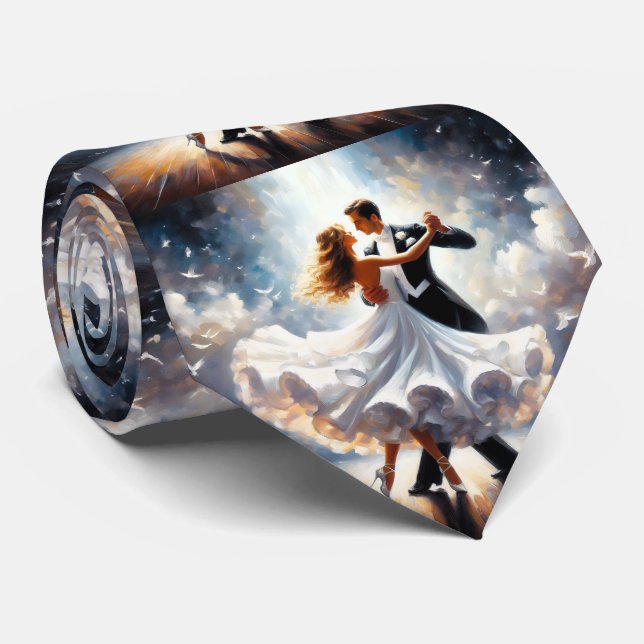 Ballroom Dancing Couples Dance Music Band  Tie (Rolled)