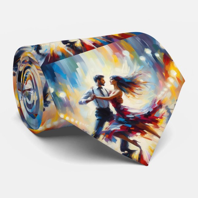 Ballroom Dancing Couples Dance Music Band  Tie (Rolled)