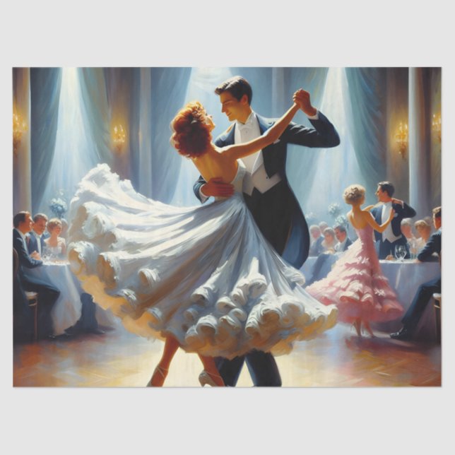 Ballroom Dancing Ephemera Furniture Decoupage Tissue Paper (Front)