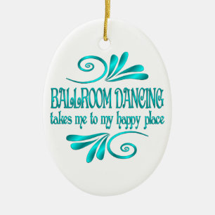 Ballroom Dancing Happy Place Ceramic Tree Decoration
