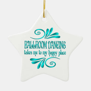 Ballroom Dancing Happy Place Ceramic Tree Decoration