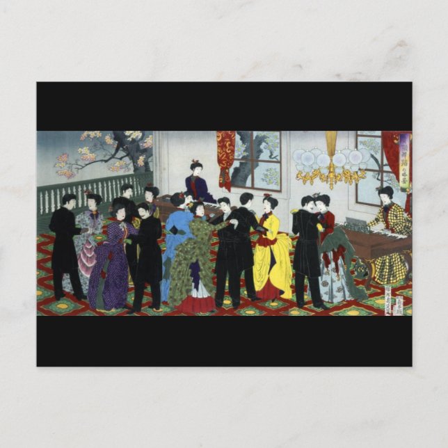 Ballroom dancing in Tokyo circa 1888 Postcard (Front)