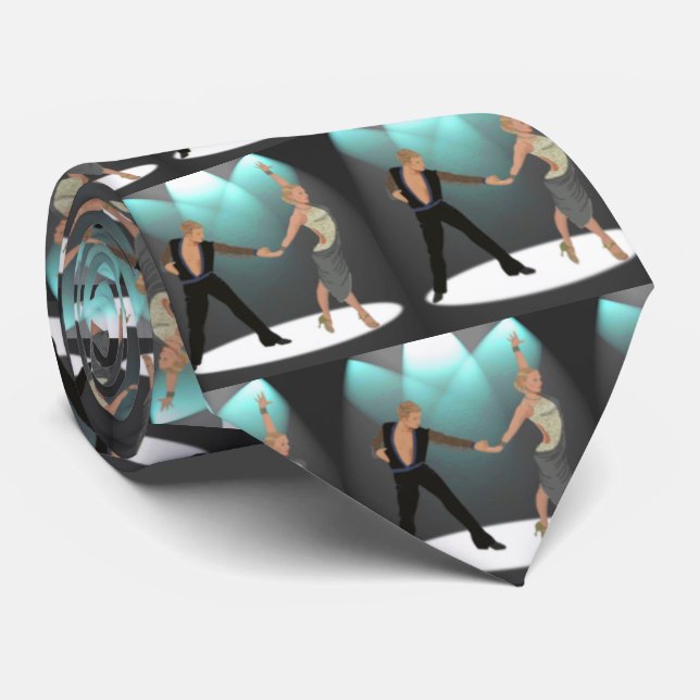 Ballroom Latin Dancers Couple With Spotlight Tie (Rolled)