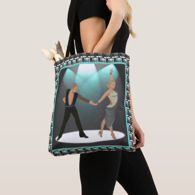 Ballroom Latin Dancers Couple With Spotlights Tote Bag (Close Up)