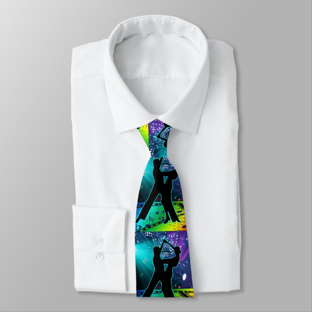 Ballroom Tango Dancers Lights and Music Necktie (Tied)