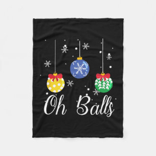 Balls Christmas Ornament Buffalo Plaid Family Pyja Fleece Blanket