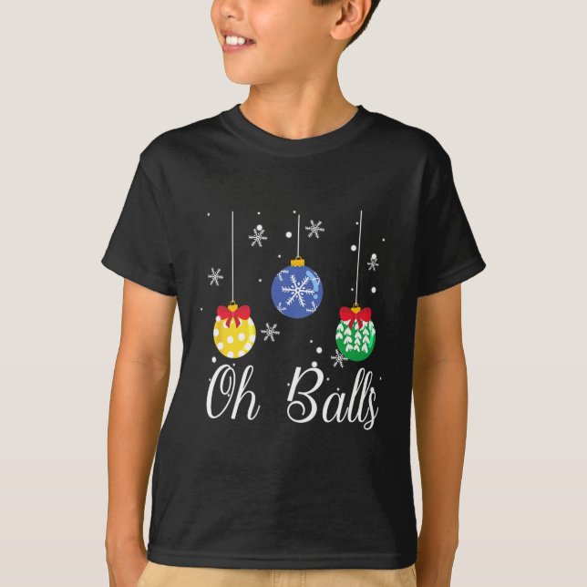 Balls Christmas Ornament Buffalo Plaid Family Pyja T-Shirt (Front)