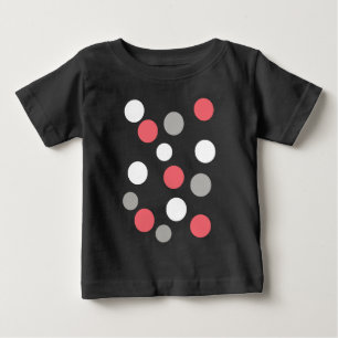 Balls Circles Pattern Grey White Coral Pink Baby T-Shirt