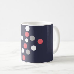 Balls Circles Pattern Grey White Coral Pink Coffee Mug