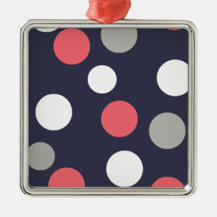 Balls Circles Pattern Grey White Coral Pink Metal Tree Decoration