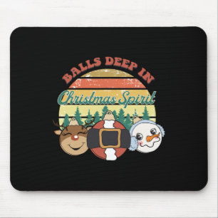 Balls Deep In Christmas Spirit Vintage Christmas  Mouse Mat