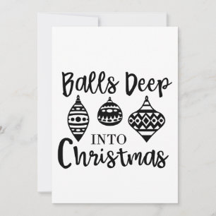 Balls Deep Into Christmas Funny Christmas Xmas  Thank You Card