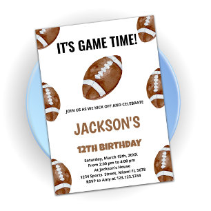 Balls Football Birthday Invitations