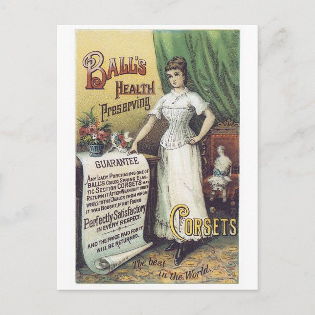 Balls Health Preserving Corsets Postcard (Front)