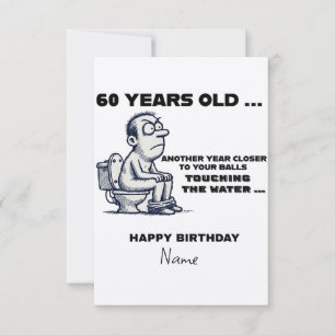  Balls in the Water, Funny 60th Birthday Card for 
