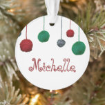 Balls of Yarn Crafty Holiday / Your Text Ornament<br><div class="desc">This holiday themed yarn balls design is a great way to share your love of yarn with your crafty yarn loving friends. Personalise with name or text!
♥ ♥ ♥ ♥ ♥ → ©Craft Love Designs 📷 tag #shopcraftlove online ♥ Message me directly for any customisation to this design!</div>