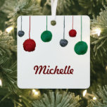 Balls of Yarn / Name Crafty Holiday Metal Tree Decoration<br><div class="desc">This holiday themed yarn balls are a great way to share your love of yarn with your crafty yarn loving friends. Personalize the text to fit any type of greeting! ♥ ♥ ♥ ♥ ♥ → ©Craft Love Designs 📷 tag #shopcraftlove online ♥ Message me directly for any customization to...</div>