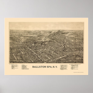 Ballston Spa, NY Panoramic Map - 1890 Poster