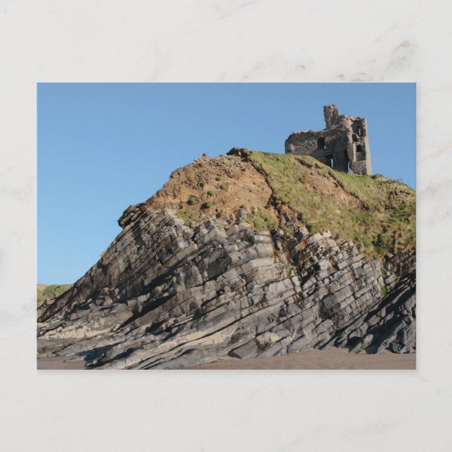 ballybunion castle on the cliff postcard (Front)