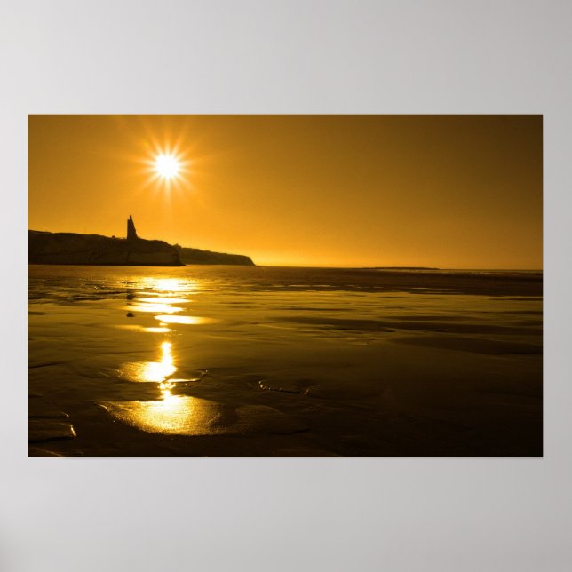 ballybunion sunny golden beach sunset poster (Front)