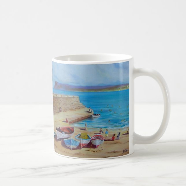 Ballycastle Harbour, County Antrim oil painting by Coffee Mug (Right)
