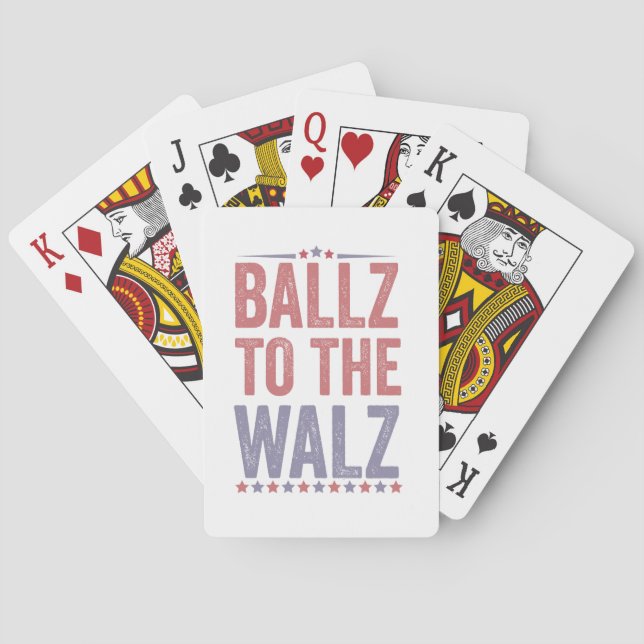 Ballz To the Walz Harris Walz Election 2024 Playing Cards (Back)