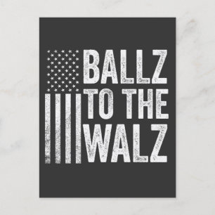 Ballz To the Walz Harris Walz Election 2024 Postcard