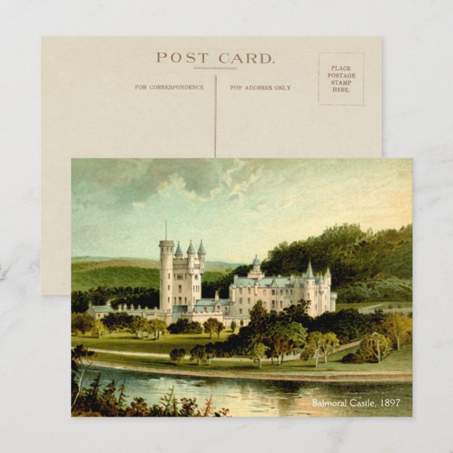 Balmoral Castle 1897 Restored High Resolution Postcard (Front/Back)