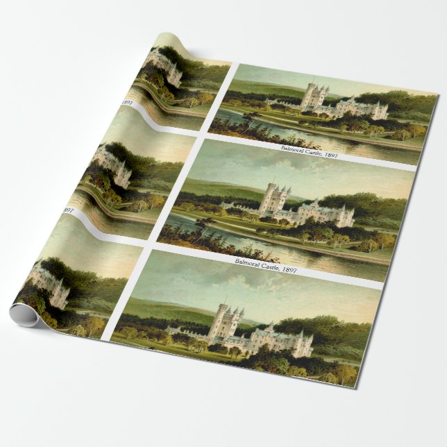 Balmoral Castle 1897 Restored High Resolution Wrapping Paper (Unrolled)