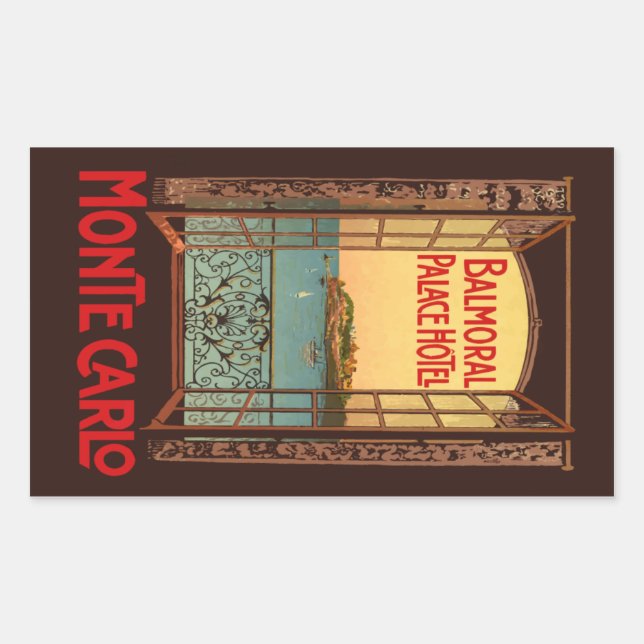Balmoral Palace Hotel (Monte Carlo) Vector Format Rectangular Sticker (Front)