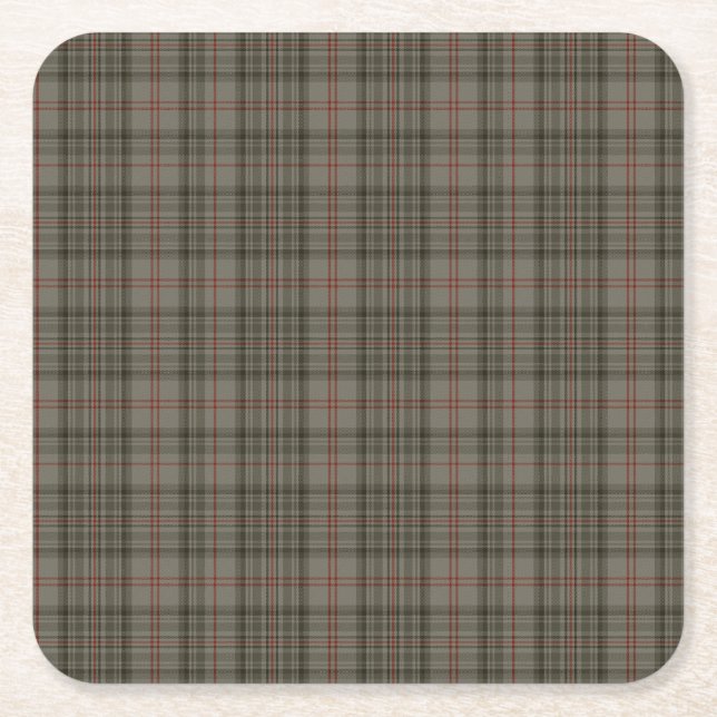 Balmoral Royal tartan Square Paper Coaster (Front)