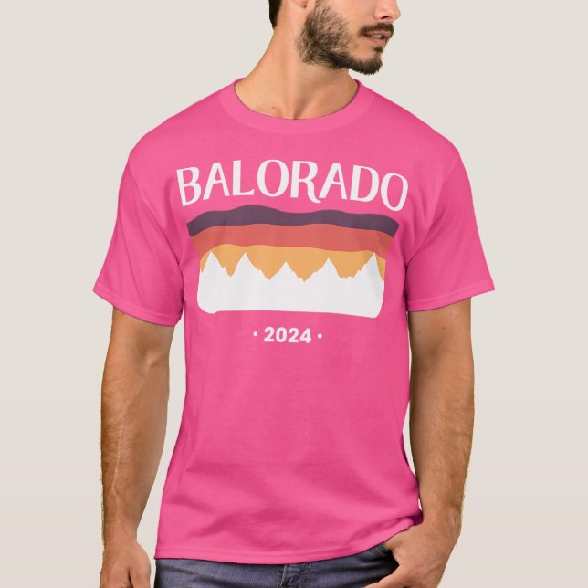 Balorado 2024 Design. White Balorado Text And Whit T-Shirt (Front)