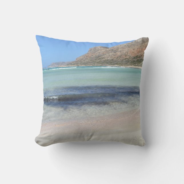 Balos Beach Paradise Throw Pillow Cushion (Front)