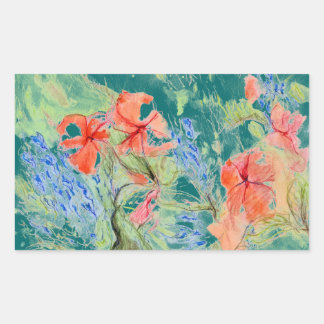Balsam and Lobelia flowers Rectangular Sticker