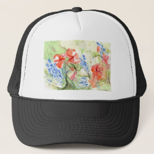 Balsam and Lobelia flowers Trucker Hat