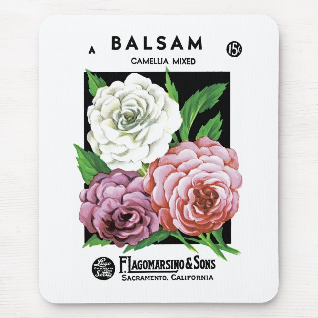 Balsam Seed Packet Label Mouse Mat (Front)