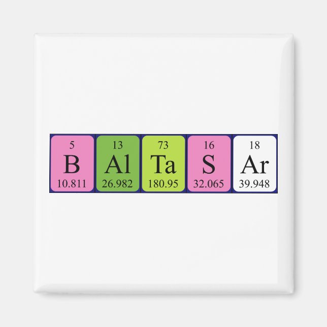 Baltasar periodic table name magnet (Front)