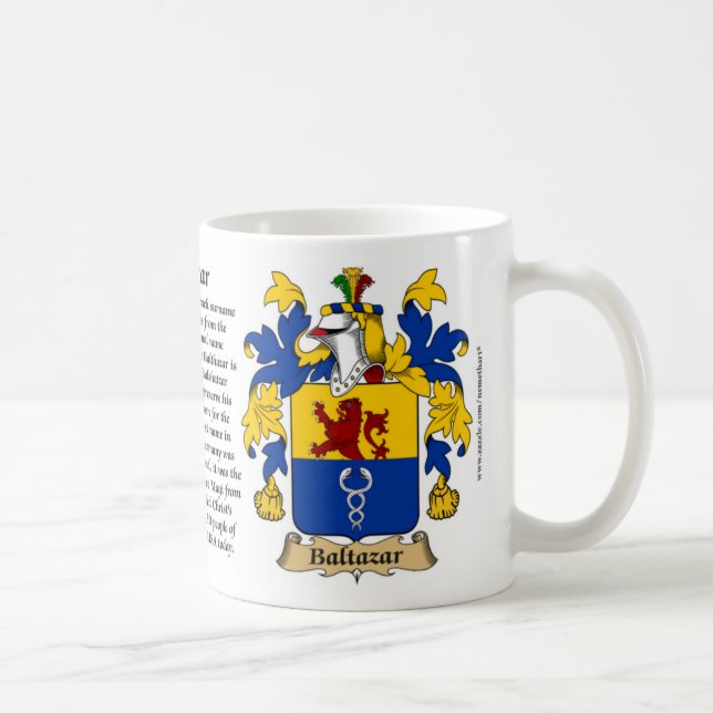 Baltazar, the Origin, the Meaning and the Crest Coffee Mug (Right)
