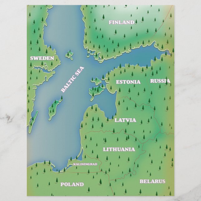 Baltic sea map custom letterhead (Front)