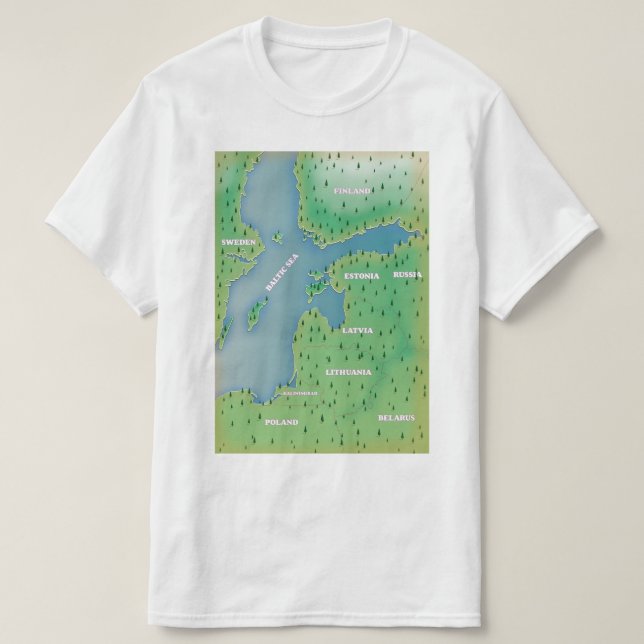 Baltic sea map T-Shirt (Design Front)