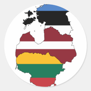 Baltic states classic round sticker
