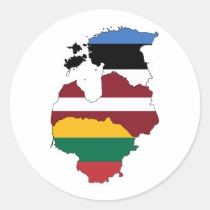 Baltic states classic round sticker