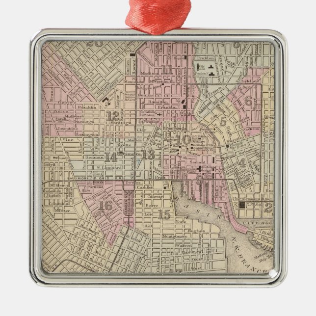 Baltimore 4 metal tree decoration (Front)